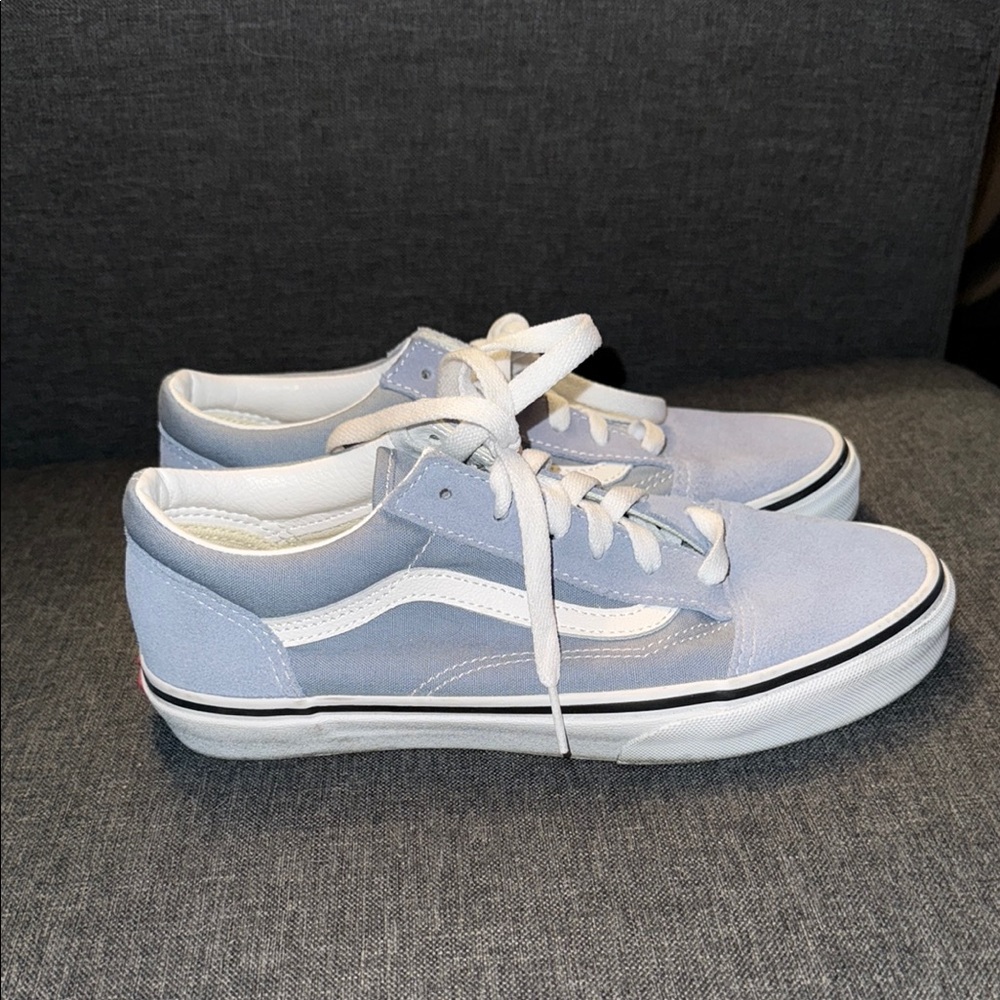 Vans Light Blue and White Canvas Shoes